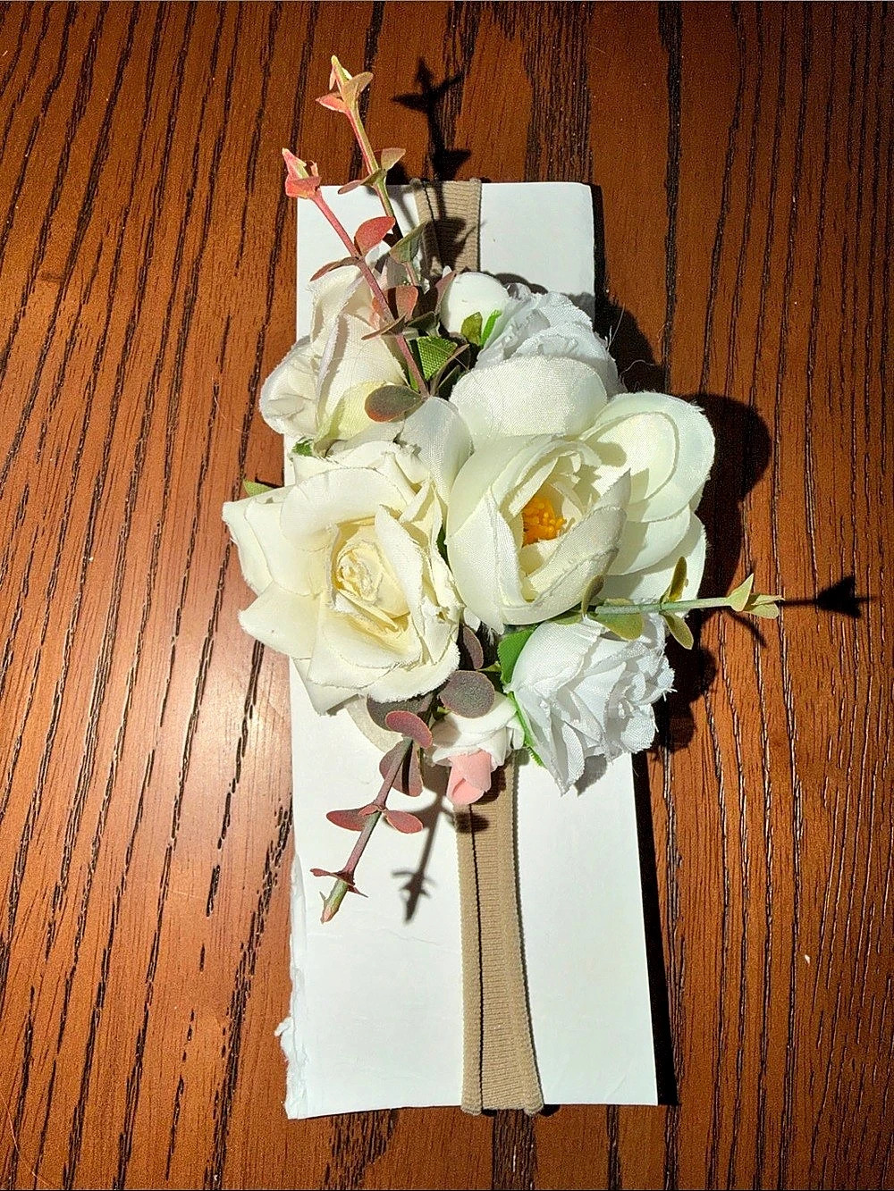 Floral White & Green Hair Accessory